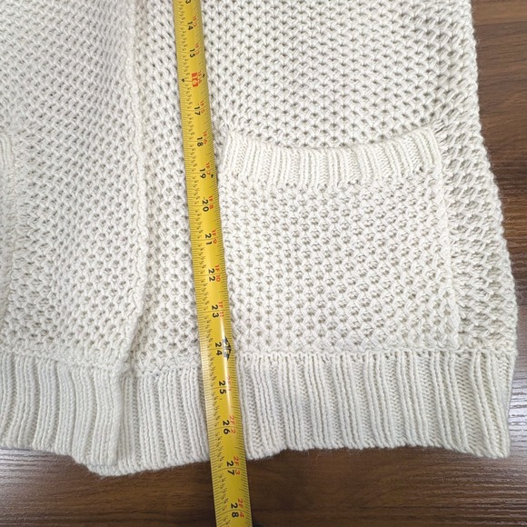 Chicos Cardigan Sweater Size 2/US 12 Short Sleeve Open Front Knit Sparkle Cream - Picture 12 of 13